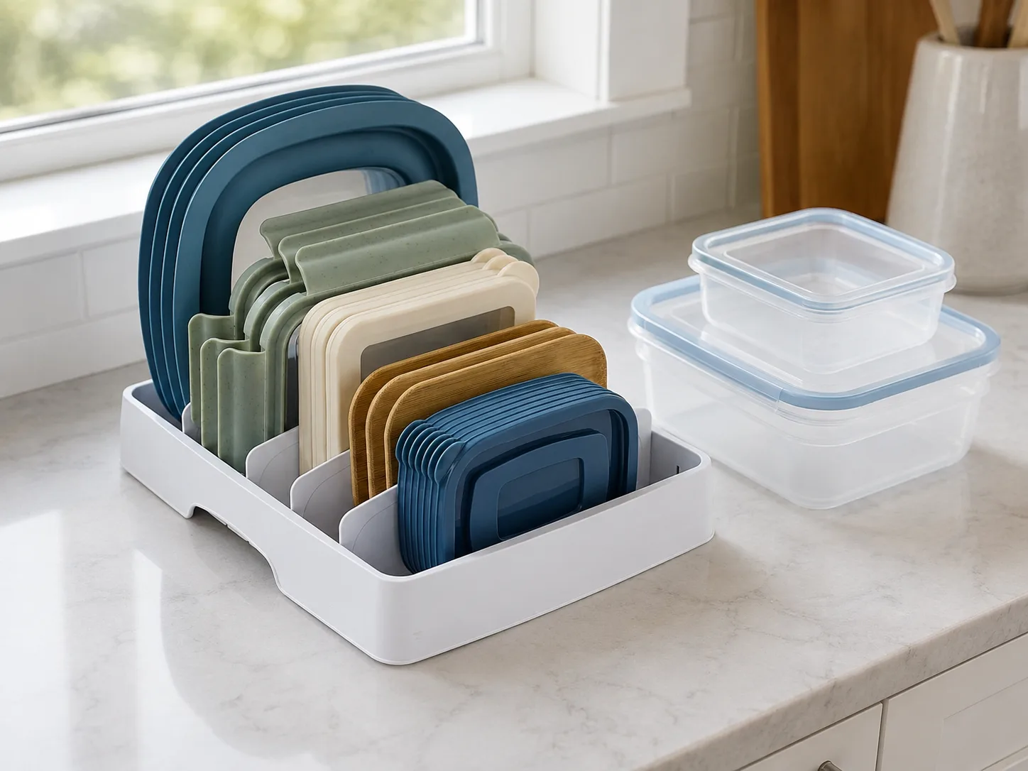 Alternate angle of StoraLid lid organizer